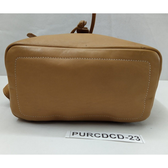 Coach Brown Tan Leather Drawstring Buckle Flap Closure Backpack - Vintage - Picture 5 of 16